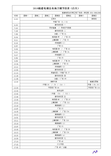 南方电视台节目表(南方电视台1)