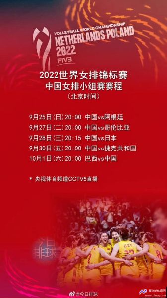 女排世锦赛2022时间表(女排世锦赛2022时间表图片)